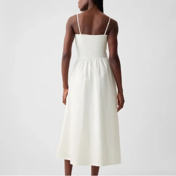 GAP Mixed Media Midi Dress Off White - Picture 3 of 9